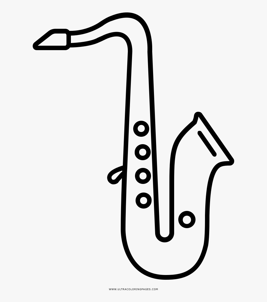 Saxophone Coloring Page - Saxofon Imagenes Para Colorear, Transparent Clipart