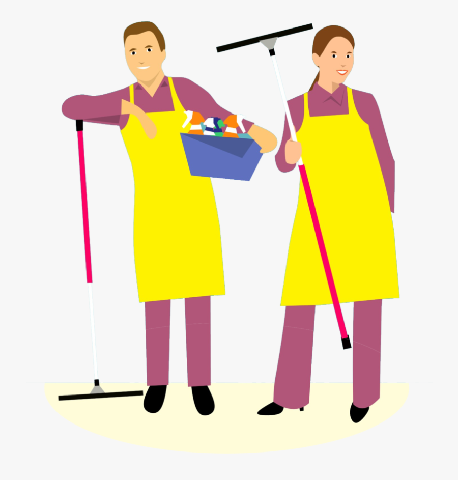 House Cleaning And Packing In Devon Graphic Black And - Cartoon Husband And Wife Cleaning House, Transparent Clipart