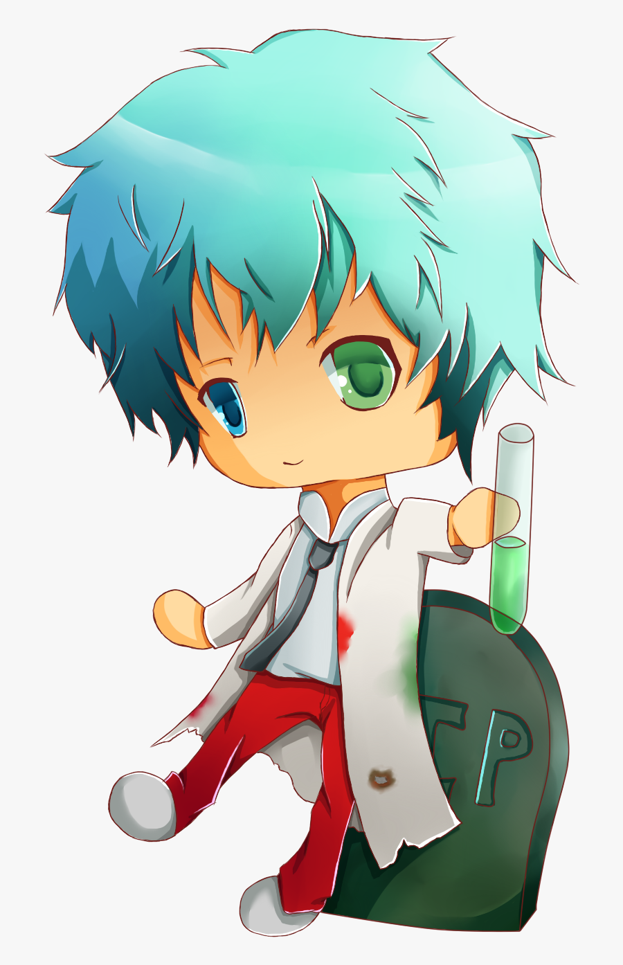 Verdant Is Known As The “vampire Robot”, So I Gave - Anime Chibi Scientist Png, Transparent Clipart