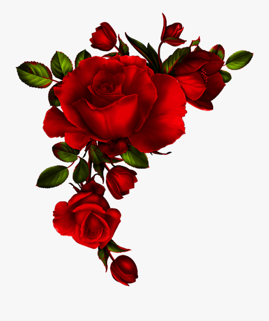 Red Rose Corner Border Clipart , Png Download - Watercolor Red Roses Png, Transparent Clipart