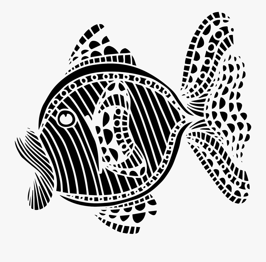 Fish Clipart Black And White Clipart Free Download - Abstract Animal Black And White, Transparent Clipart