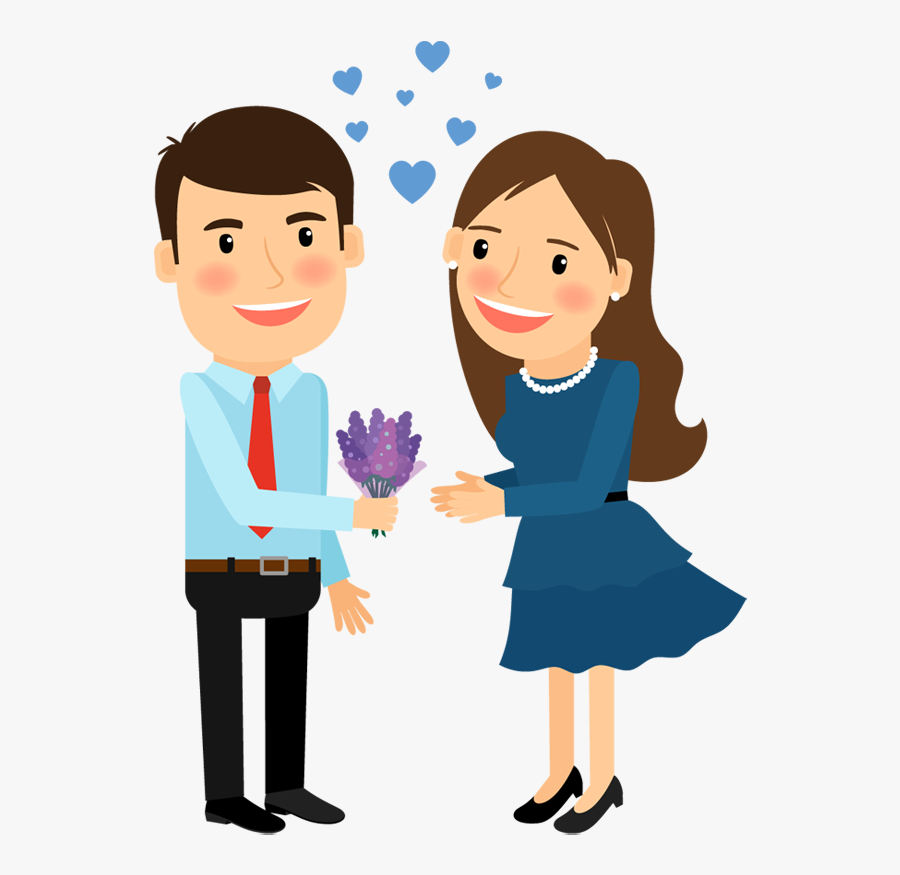 Fashion Clipart Man Woman - Cartoon In Love Png, Transparent Clipart