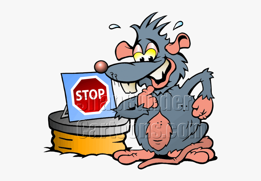 Rat Scared Stop Sign - Rat Smiling, Transparent Clipart