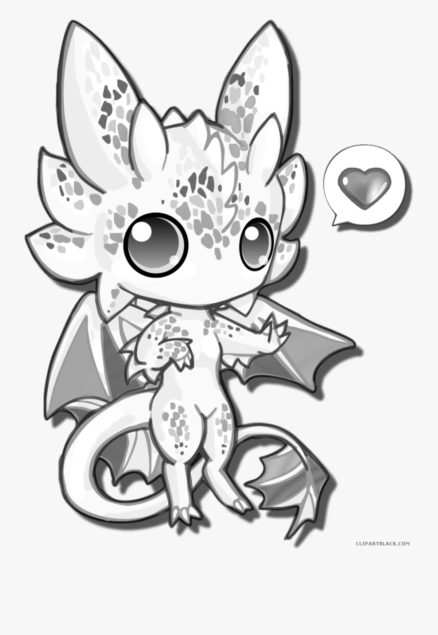 Clipartblack Com Animal Free Black White Images Ⓒ - Chibi Cute Dragon, Transparent Clipart
