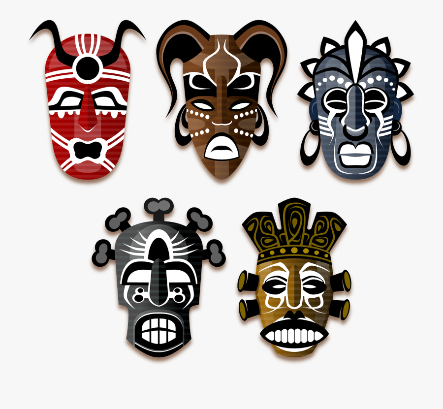 African Masks, Black Excellence, Black History Month, - Tribal African Mask Designs, Transparent Clipart
