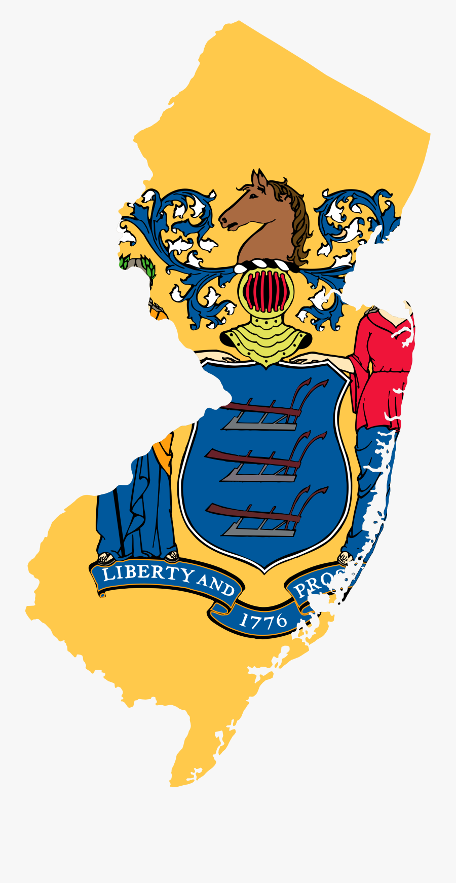 New - Jersey - Clipart - New Jersey Flag And Seal, Transparent Clipart