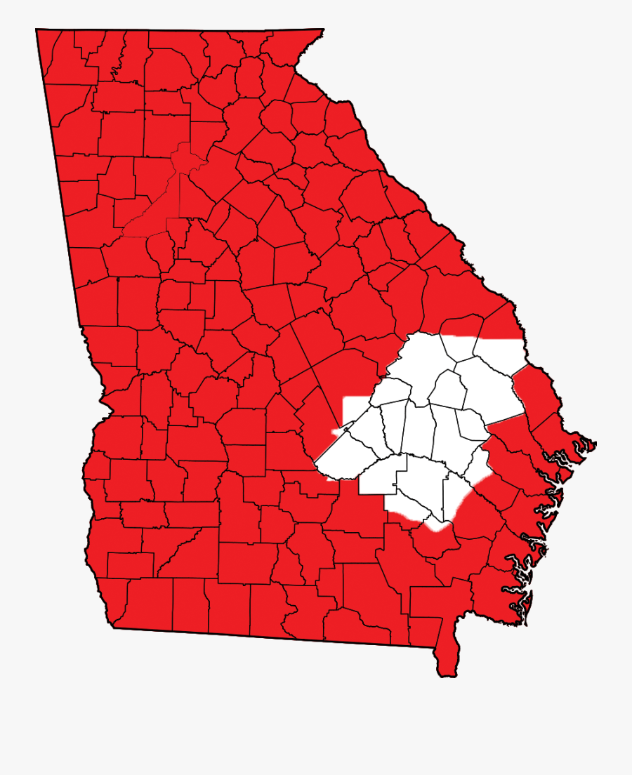 Georgia Counties By Political Party, Transparent Clipart