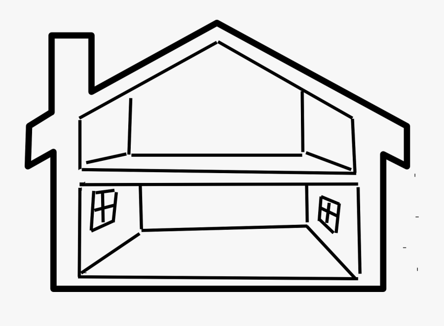 Clip Art Empty House Clipart - Inside House Clipart Black And White, Transparent Clipart