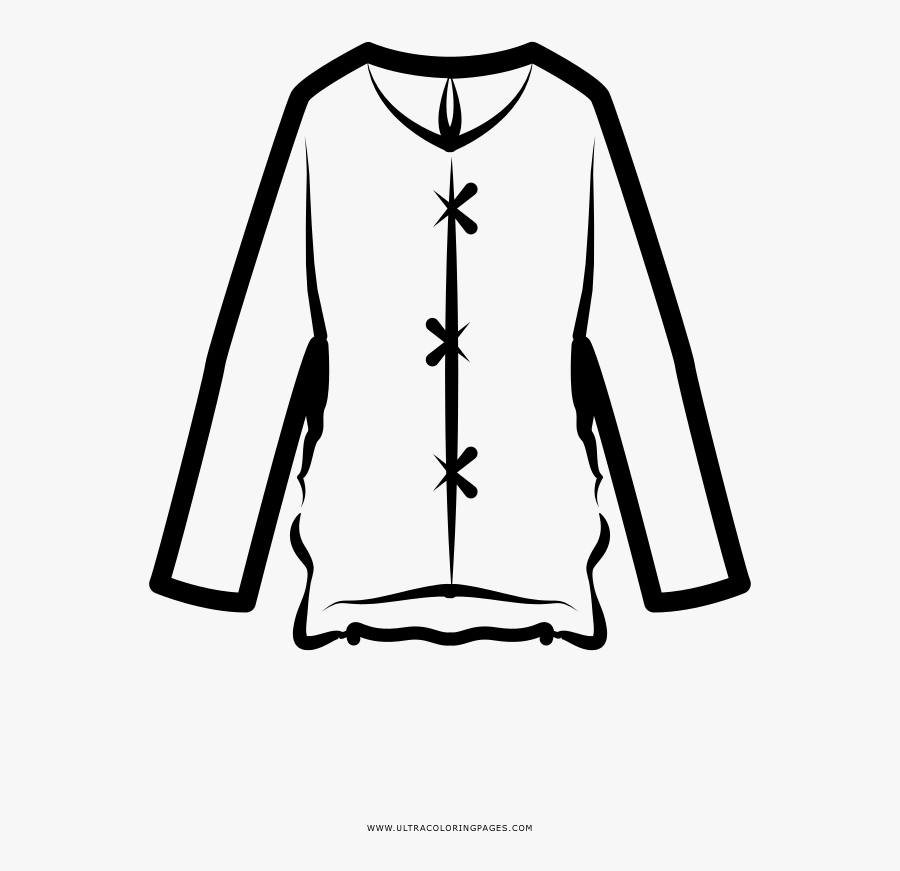 Blouse Coloring Page Residence Ultra Pages Pertaining - Blouse Cartoon