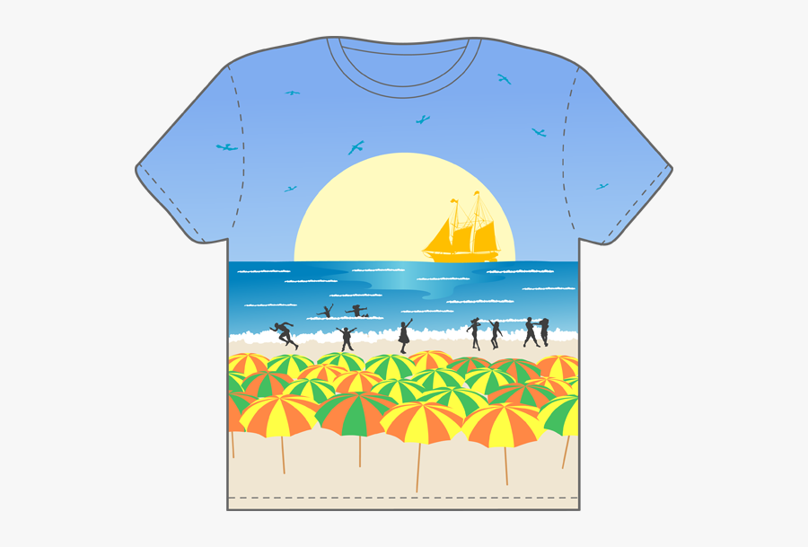 Clothes Clipart Blouse - Beach Themed T Shirt, Transparent Clipart