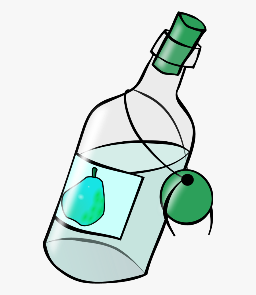 Moonshine Bottle Clip Art - Cartoon Letter In A Bottle, Transparent Clipart