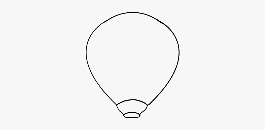 How To Draw Hot Air Balloon - Line Art, Transparent Clipart