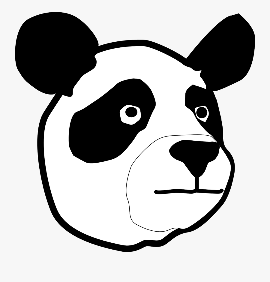 Panda Head Svg Clip Arts - Panda Bear Head, Transparent Clipart