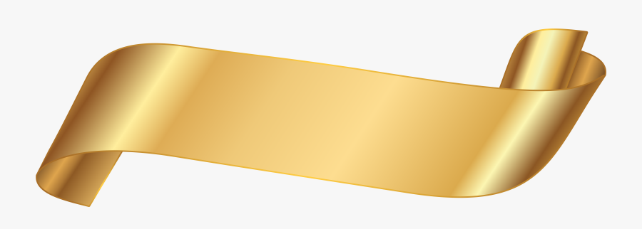 Paper Banner Clip Art - Transparent Background Gold Ribbon, Transparent Clipart