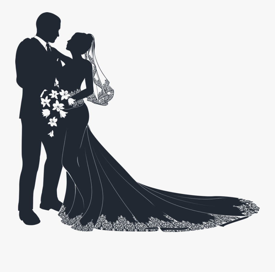 Mother And Child Silhouette Clip Art Free - Bride And Groom Silhouette, Transparent Clipart