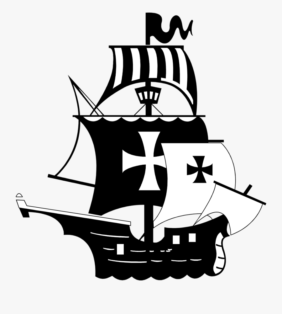 Pirate Ship Clip Art Black And White, Transparent Clipart