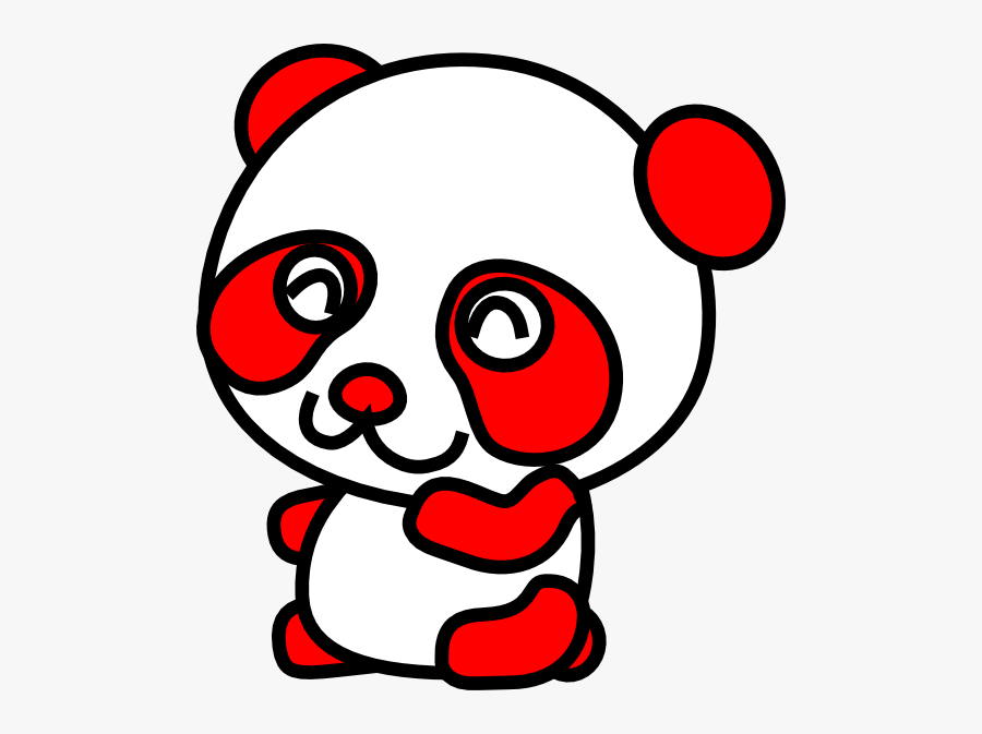 Red And White Panda, Transparent Clipart