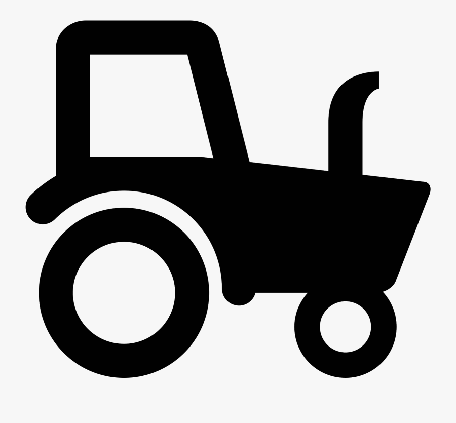 Lawn Tractor Icons - Black And White Tractor Clipart, Transparent Clipart