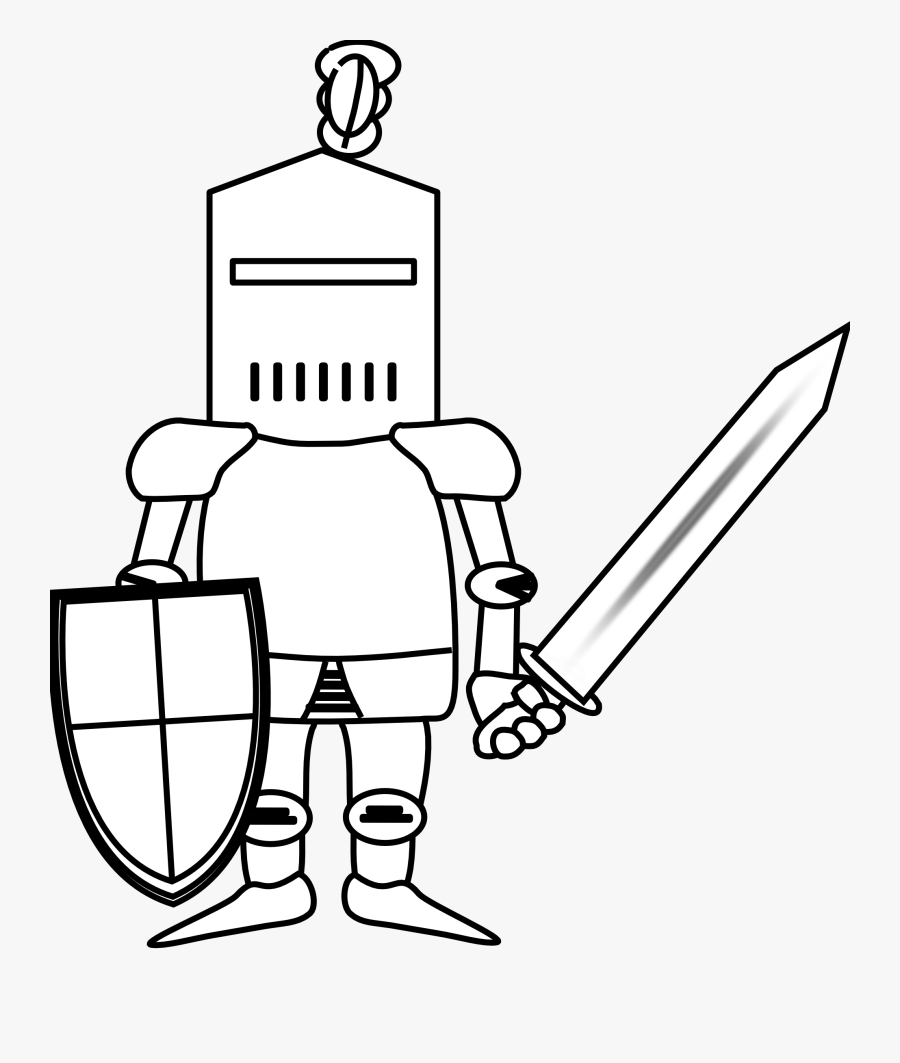 Easy Medieval Knight Drawing, Transparent Clipart