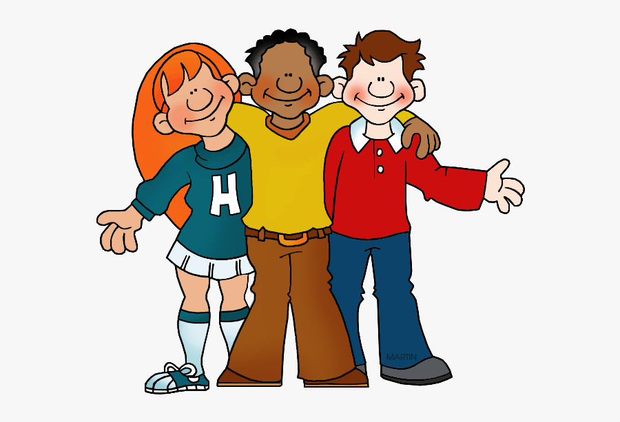 Family And Friends Clip Art By Phillip Martin, Three - High School Students Clipart, Transparent Clipart