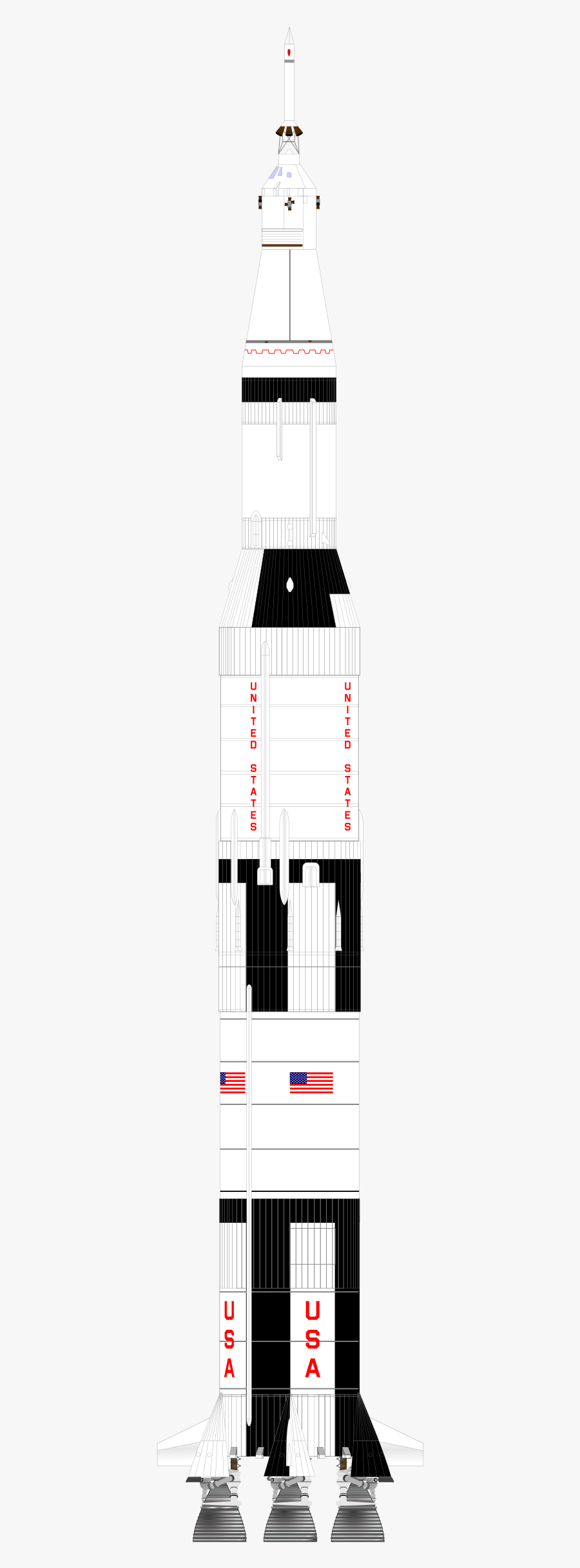 Clipart - Saturn V Rocket Silhouette, Transparent Clipart