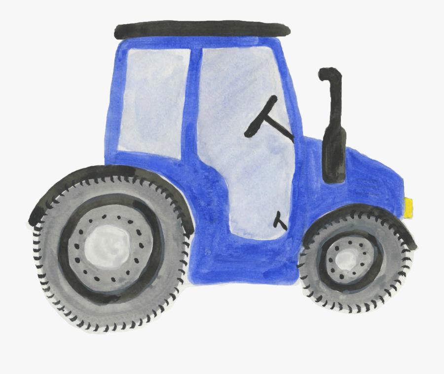 Tractor Clipart Kids - Watercolor Tractor Png, Transparent Clipart