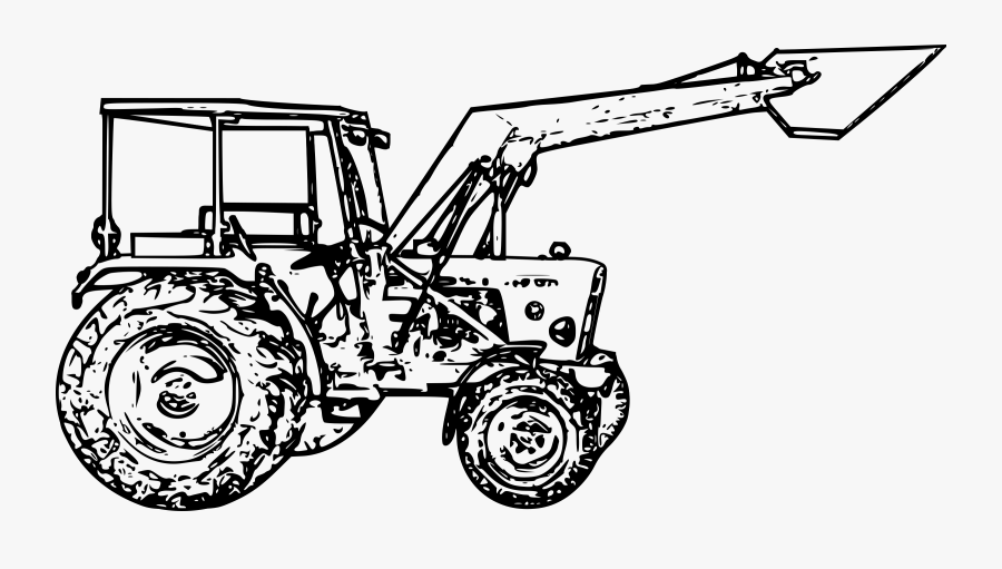 Line Art,automotive Tire,car - Tractor Clip Art Black And White, Transparent Clipart