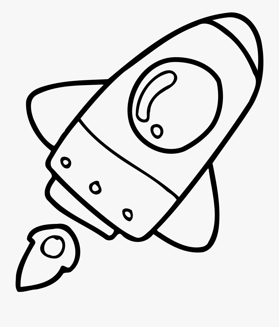 Drawing Free Download Best - Black And White Rocket Ship Clip Art, Transparent Clipart