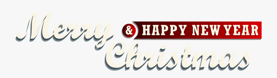 Merry Christmas And New Year Red Text Decor Png Clipart, Transparent Clipart