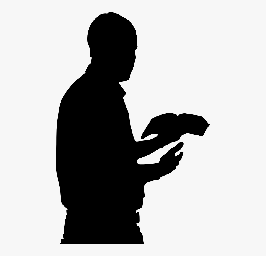 Human Behavior,silhouette,hand - Man Reading Silhouette Png, Transparent Clipart