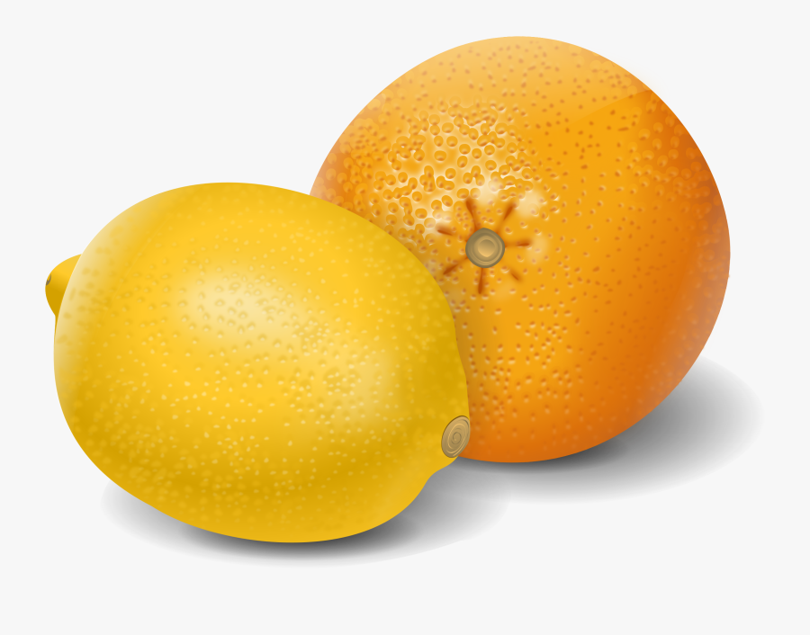 Clipart Lemon Orange Fruits - Orange And A Lemon, Transparent Clipart