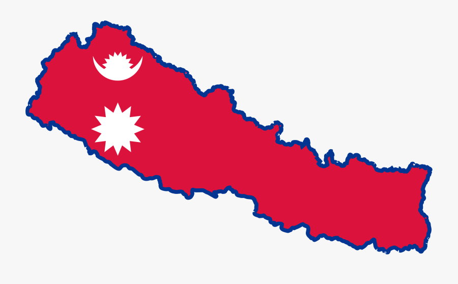 Nepal Map Clipart - Nepali Map With Flag, Transparent Clipart