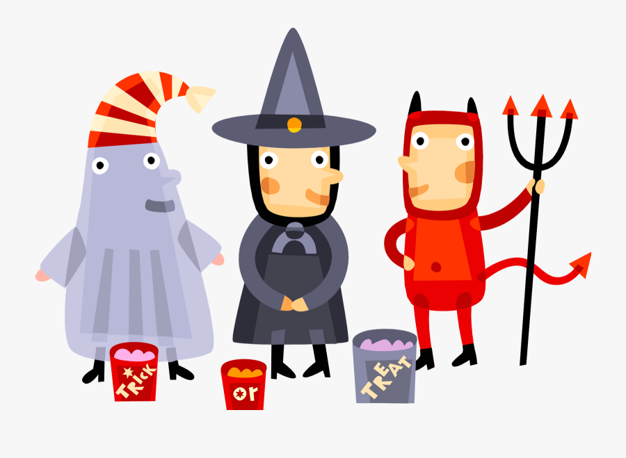 October Clipart Kids - Halloween Trick Or Treat Png, Transparent Clipart