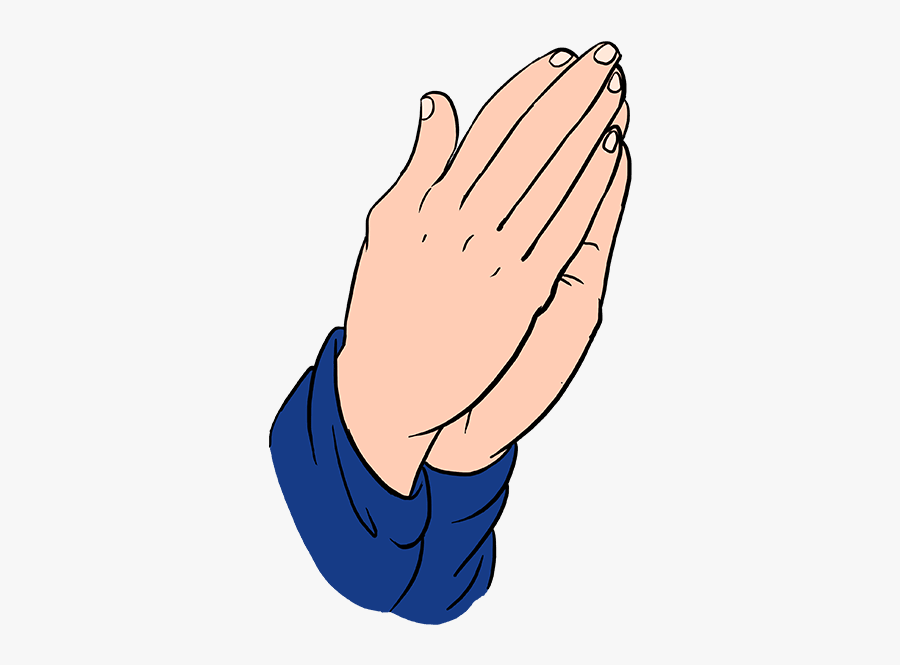 How To Draw Praying Hands - Transparent Prayer Hand Png, Transparent Clipart