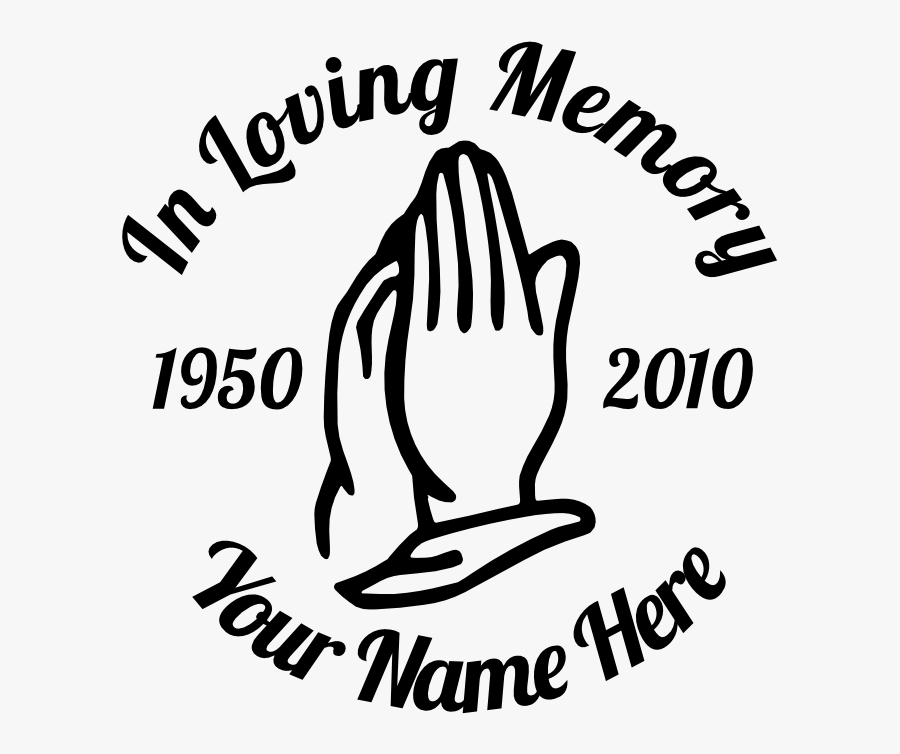 In Loving Memory Praying Hands Sticker - Loving Memory Svg Free, Transparent Clipart