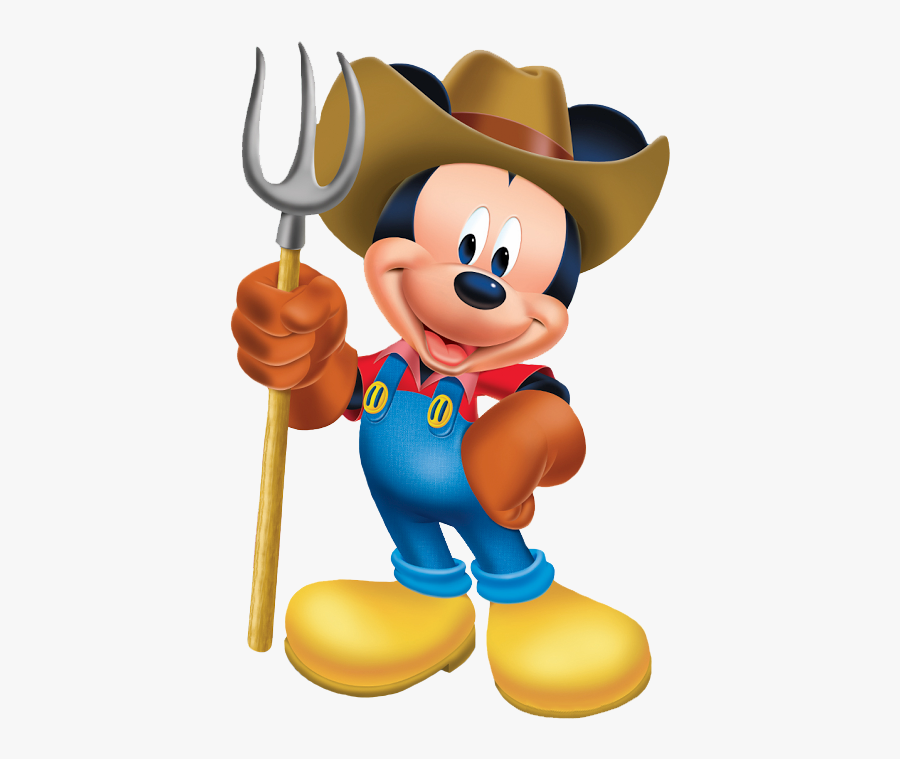 Tractor Clipart Mickey Mouse - Farmer Mickey Mouse Farm, Transparent Clipart