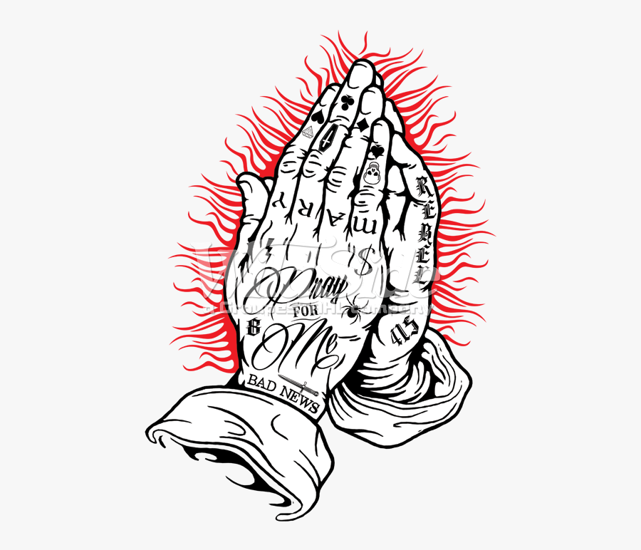 Praying Hands Light/dark Garments Only - Praying Hand Tattoo Png, Transparent Clipart