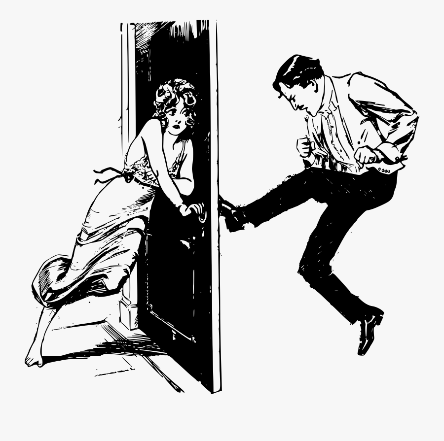 Man Kicks Door - Man Kicking In Door, Transparent Clipart