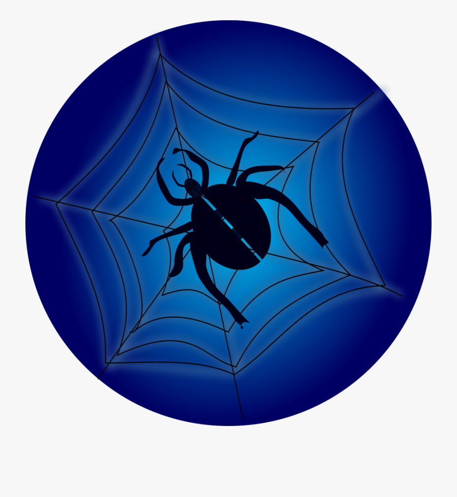 Spider On Web Svg Clip Arts - Spider Web, Transparent Clipart