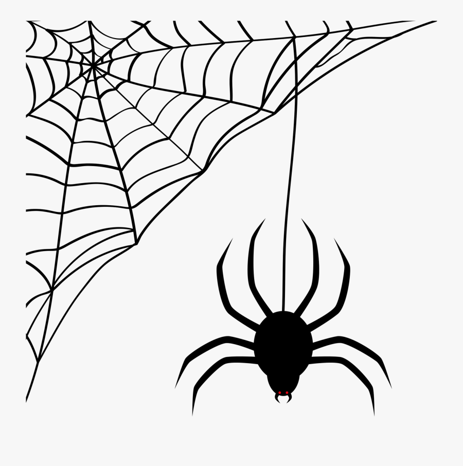Black Cat Silhouette - Transparent Background Spider Web Clipart, Transparent Clipart