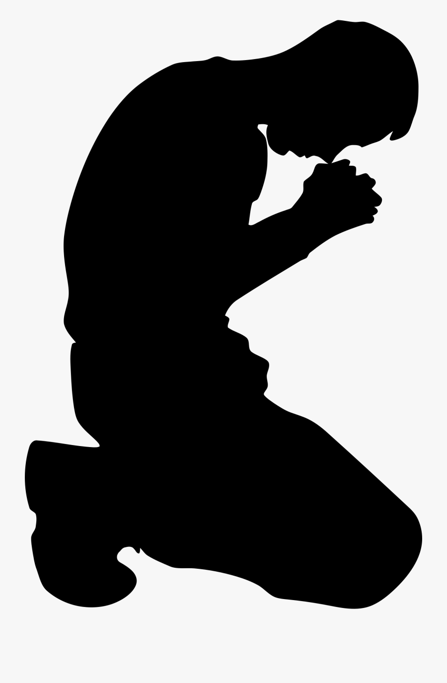 Prayer Clipart Png Download - Man Kneeling Silhouette, Transparent Clipart