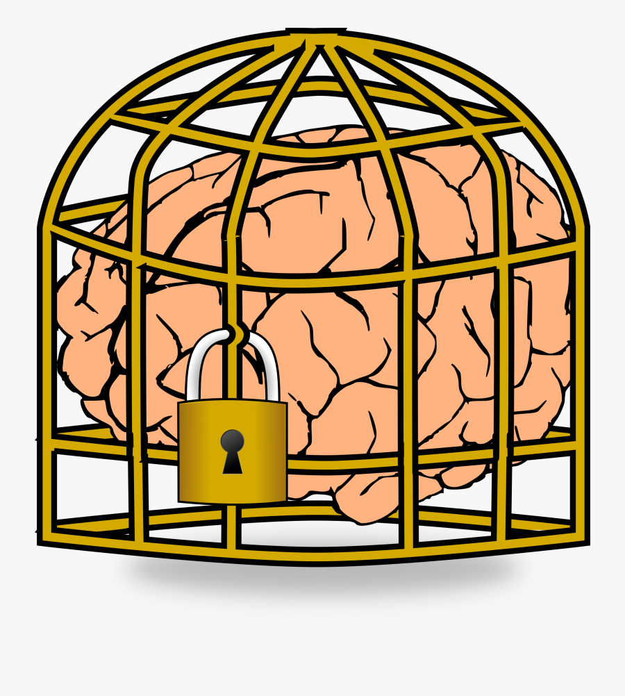 Brain Clipart Yellow - Cartoon Brain Fixed Mindset, Transparent Clipart