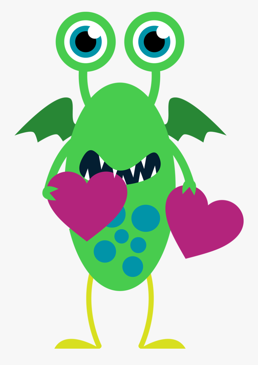Monster Valentines Day Clip Art, Transparent Clipart
