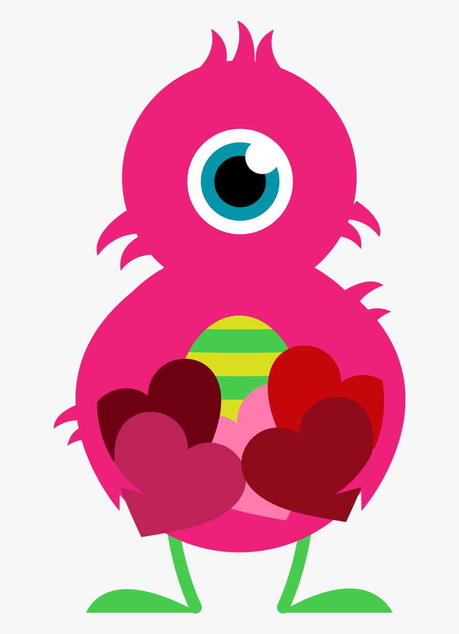 Valentine Image Clip Art - Cute Monster Vector Png , Free Transparent