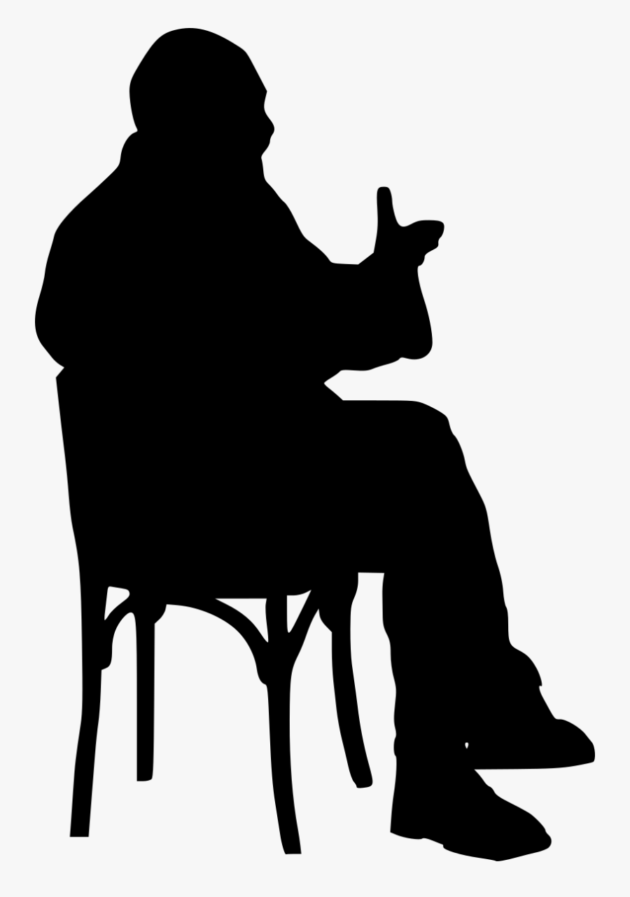 Sitting In Chair Silhouette Png - Transparent Png Man Sitting On Chair Silhouette Png, Transparent Clipart