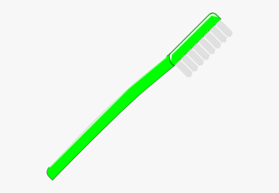 Toothbrush Vector Clip Art - Lime Green Line Transparent, Transparent Clipart
