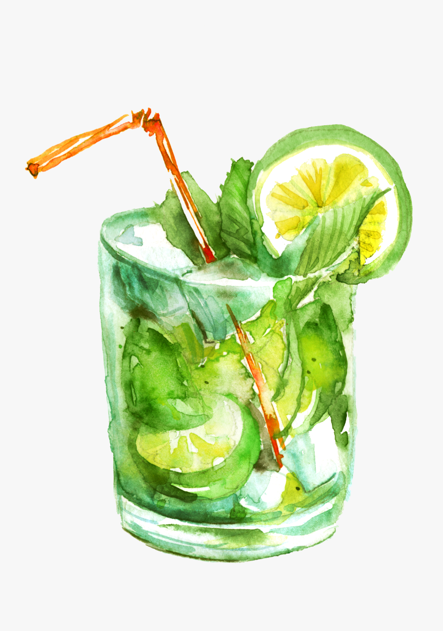 Mojito Cocktail Drawing Png , Free Transparent Clipart - ClipartKey