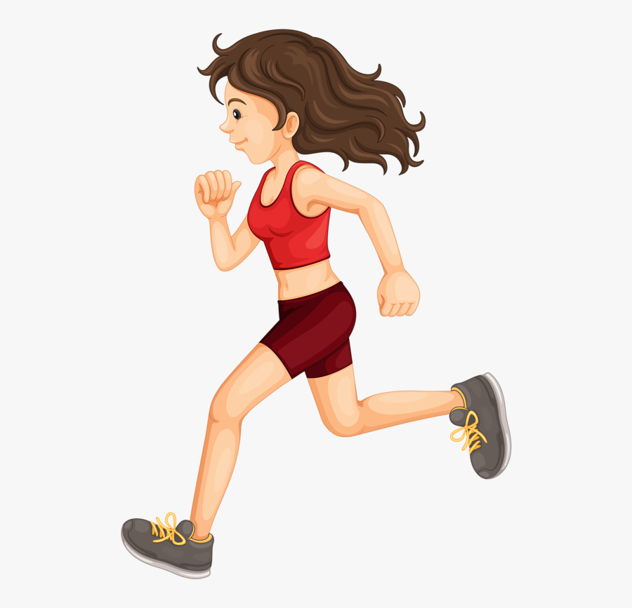 Clipart Girl Exercise - Girl Running Exercise Clipart, Transparent Clipart