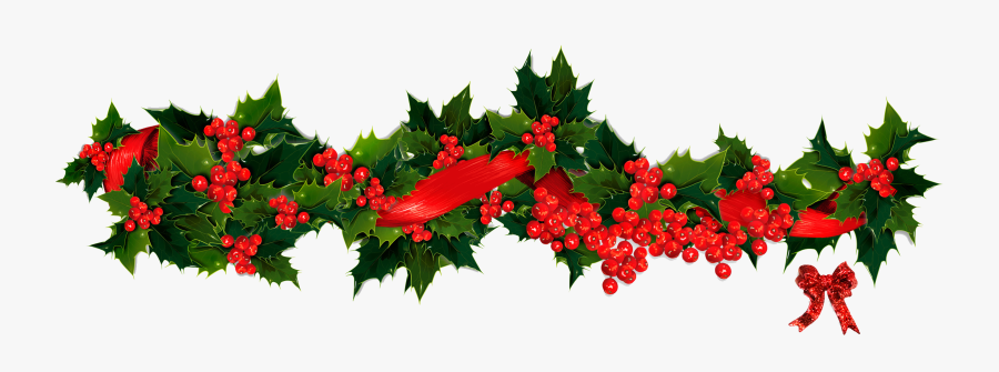 Holley Pencil And In - Christmas Leaves Border Png, Transparent Clipart