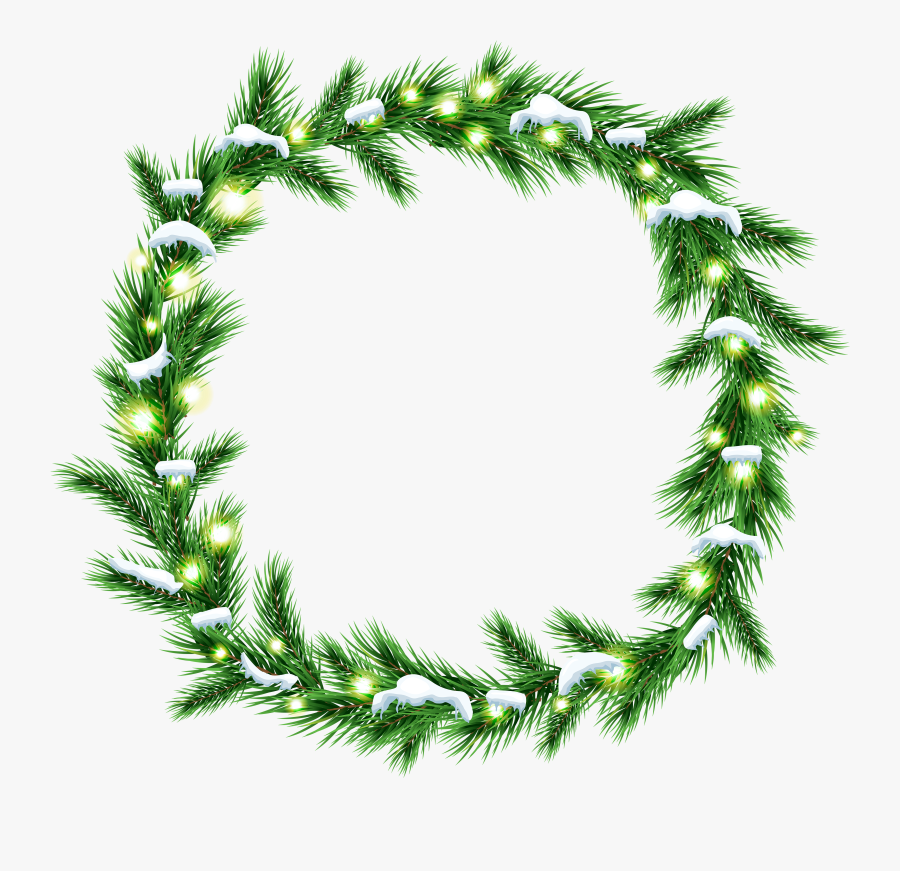 Christmas Wreath Clipart Black And White - Christmas White Wreath Png, Transparent Clipart